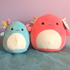 Squishmallows Axolotl bundle (Archie 12 in and Irina 8 in)